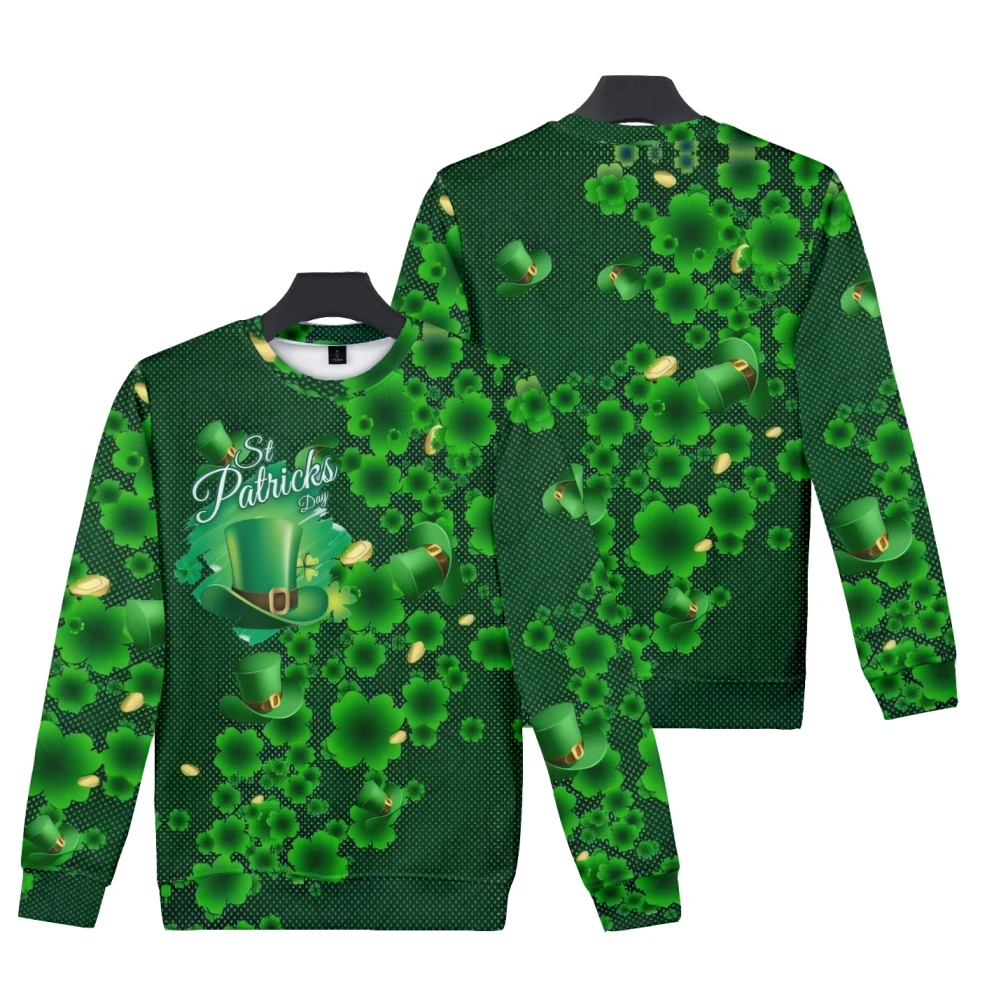 

St.Patrick's Day Sweatshirt Casual Pullover Daily Harajuku Long-Sleeved Pullover Man/Woman Tops Fashion Clothes Streetwear