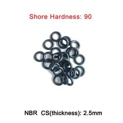 Shore Hardness 90 Degree Thickness 2.5mm NBR Rubber O-Rings Seal Hight Hardness Durometer Rubber Washers Sealing Sizes OD*ID*CS