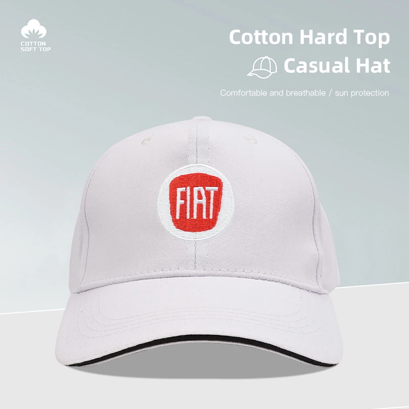 Fiat-Emblem-Baseballmütze für Herren und Damen, verstellbare Schirmmütze für Fiat Abarth 500e Panda Tipo FR Argo Freemont Viaggio Bravo Punto