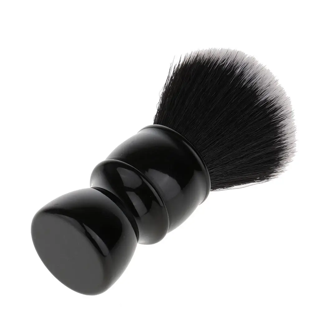 Professional Men's Mustache Beard Facial Grooming Shave Brush for Daily Shaving Black Handle Dense Nylon Hair