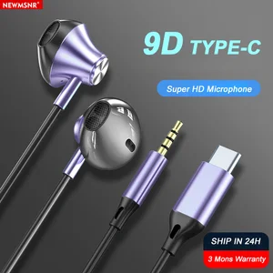 # 9D Stereo Tipe C&Headset Gamer 3.5 Mm Earphone Berkabel Headphone In-Ear Earphone Bass HiFi untuk Earbud Samsung Di Mikrofon Handsfree 10 penjualan terbaik google pixel handsfree - №