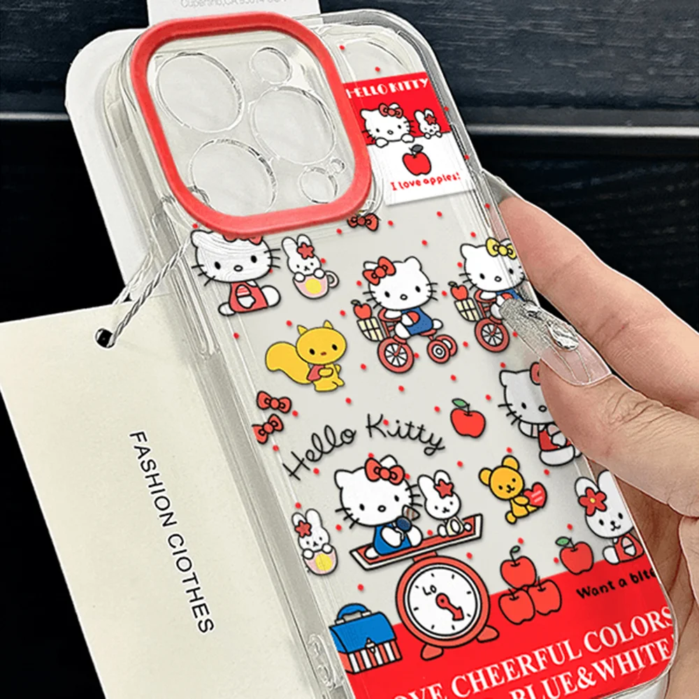 Kawaii Cartoon Hellokitty Clear Space Phone Case For Vivo T1 V15 V23 V23E V25 V27 V29 V29E V30E V40 5G Pro Transparent Cover