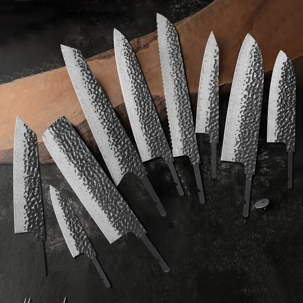 Japanese Classic Style Hand Forged Chef Knives DIY Blank Blade Full Tang Damascus Steel Kitchen Knife Making Tool Handmade Knife