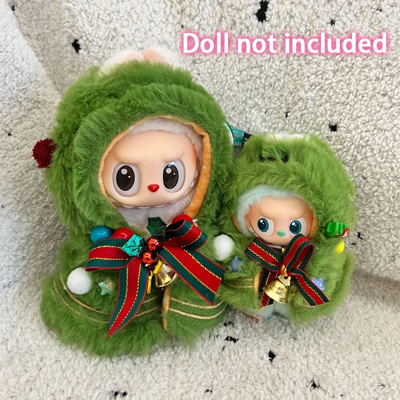 لملابس Labubu 4.0 لطيف عيد الميلاد قزم كيب عباءة مجموعة صغيرة أفخم دمية الملابس موضة إكسسوارات دمي
