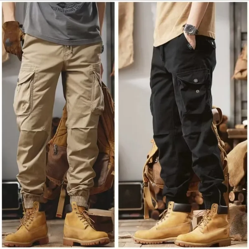 Men Tactical Pants Spring And Autumn Japan Korean Fashion Harun Pants Solid Casual Harajuku Cargo Pants Men Y2k Streetwear