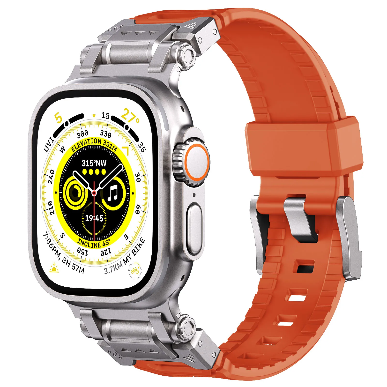 Bracelet de montre à connecteur en métal pour Apple Watch Band, bracelet de sport pour iWatch Series Ultra 2, 9, 8, 7, 6, 5, 4, SE, 49mm, 45mm, 44mm, 42mm