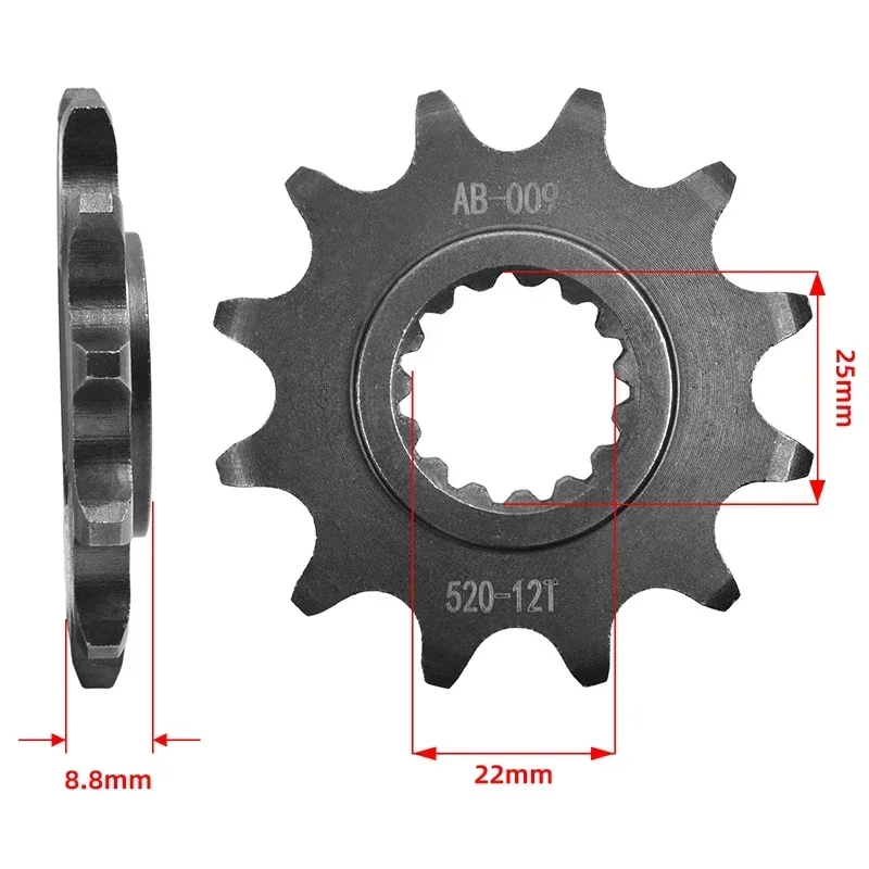 520 12T 12 Tooth Front Sprocket Gear Staring Wheel Cam For KT/M ATV XC525 525 XC 2008-2013 Off Road EXC250 Enduro Racing EXC 250