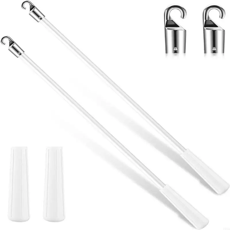 Jalousies Wand Blind Rod with Hook, 43cm Fiberglass Pull Blind Opener for Blinds
