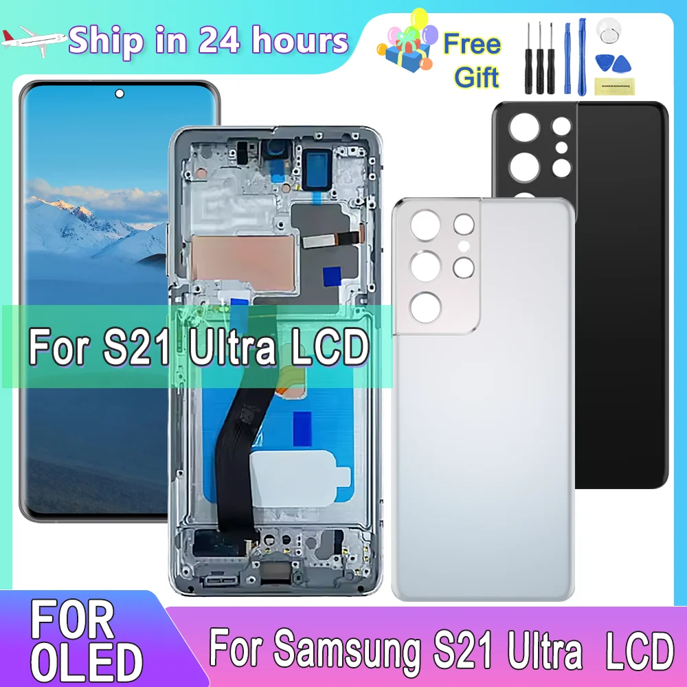 

6.67''OLED For Samsung S21 Ultra 5G G998 G998U LCD Display Touch Screen Digitizer For Samsung S21Ultra G998B LCD Screen