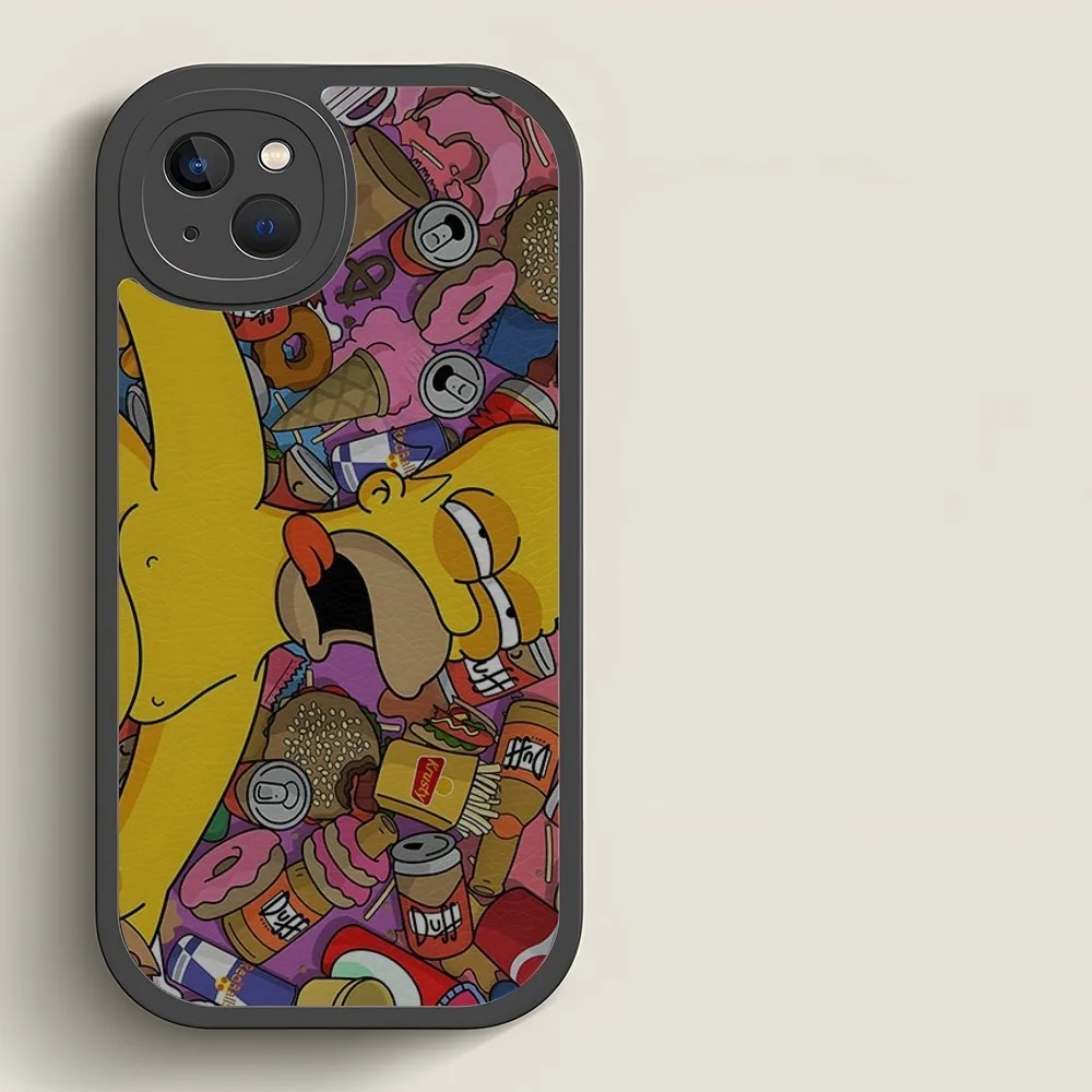 Cartoon Phone Case For iPhone 15 14 13 11 12 comics Homer Simpson Pro Max Mini X XR Disney XS 8 Funny Plus mini Family 2024 lamb