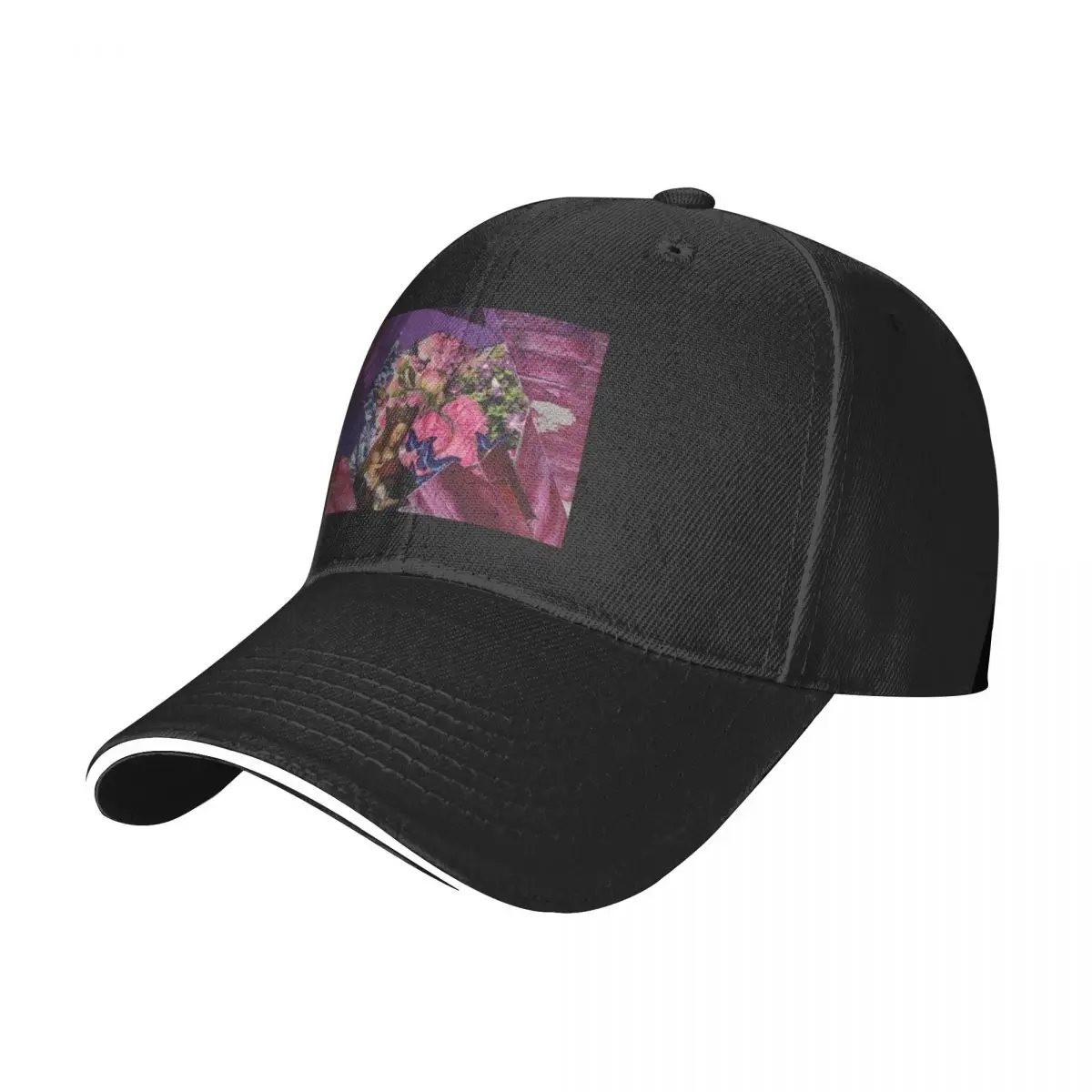 Purple Floral Collage Baseball Cap Wild Ball Hat beach hat fishing hat Vintage Female Men's