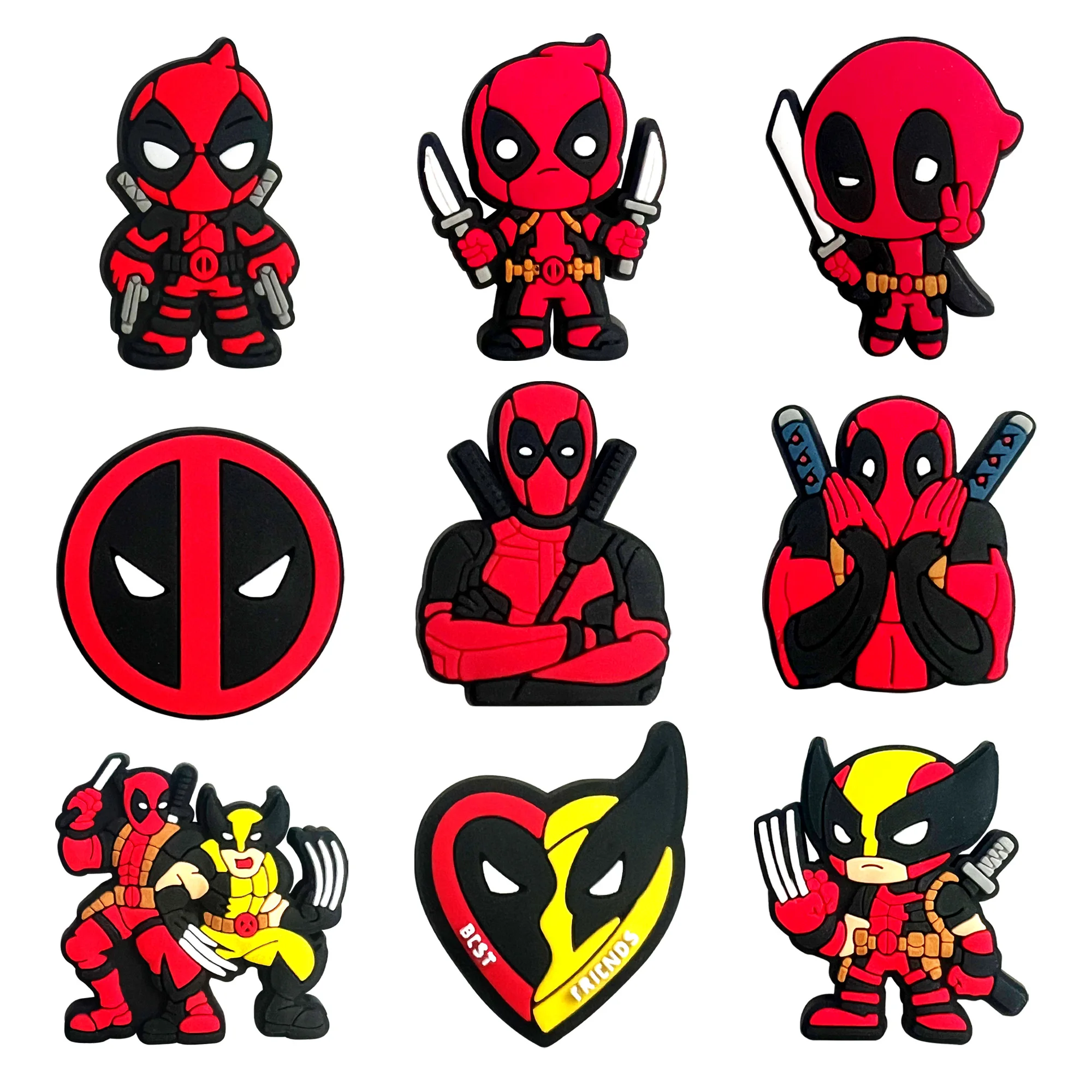 1pcs Marvel Deadpool Cartoon Series shoe Charms Designer for Shoe Charms Accessories for Classic Clog Kids Gift Hot Sale