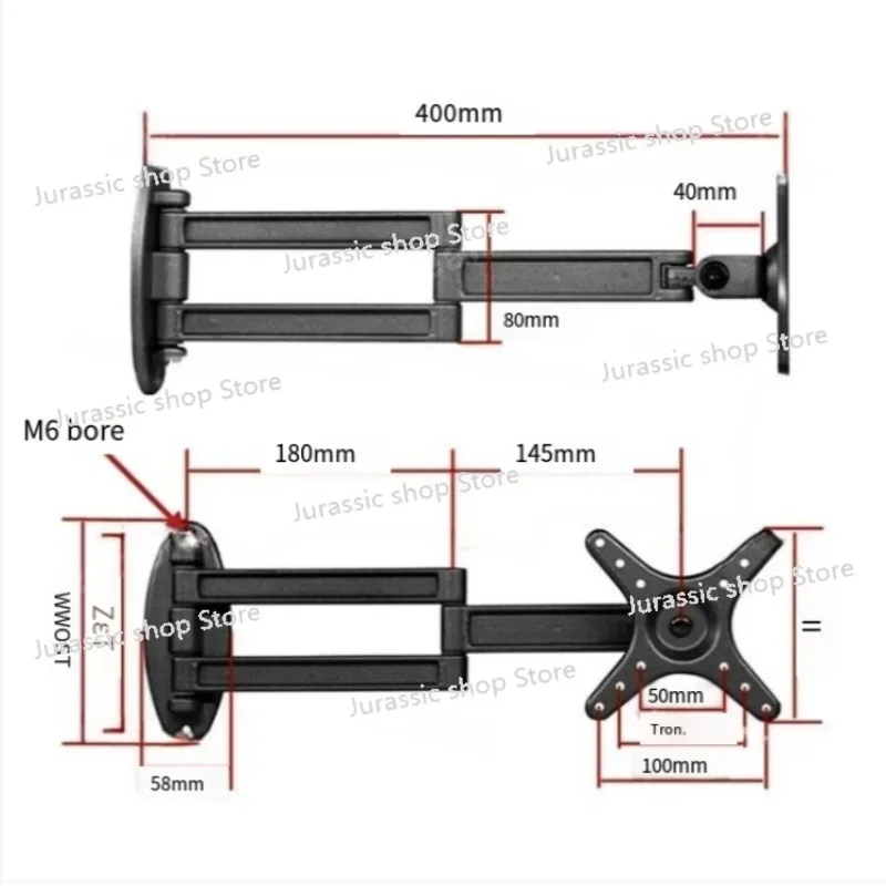 

Racing Emulator Aluminum Bracket Special Plate Wall-mounted Telescopic Adjustment Handle Wireless Mouse Rotating Keyboard