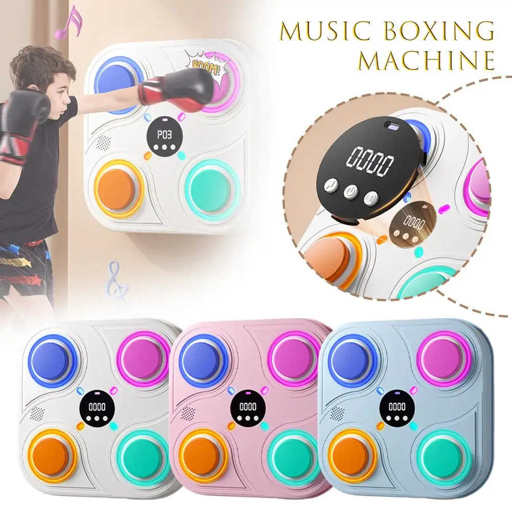 Bluetooth Compatible Children's Sports Music Boxing Mounted Wall Music Machine Boxing Children's Machine Boxing Game E3a8