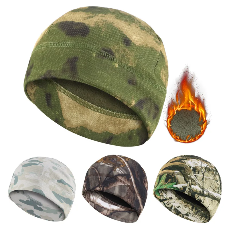 Camouflage Fleece-Lined Hat Cycling Cold-Proof Hat Thermal Hat Thickened Outdoor Tactical Ear Protection Hat Unisex Windproof