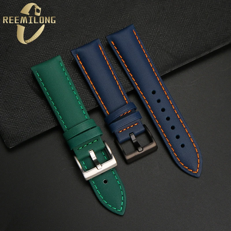 سوار ساعة نايلون مقاوم للماء لعلامة هوير F1 ، سلسلة كاريرا Aquaracer ، نايلون ، جلد بقر ليا ، قاع ، 20 ، 21 ، 22 ، 24 #2