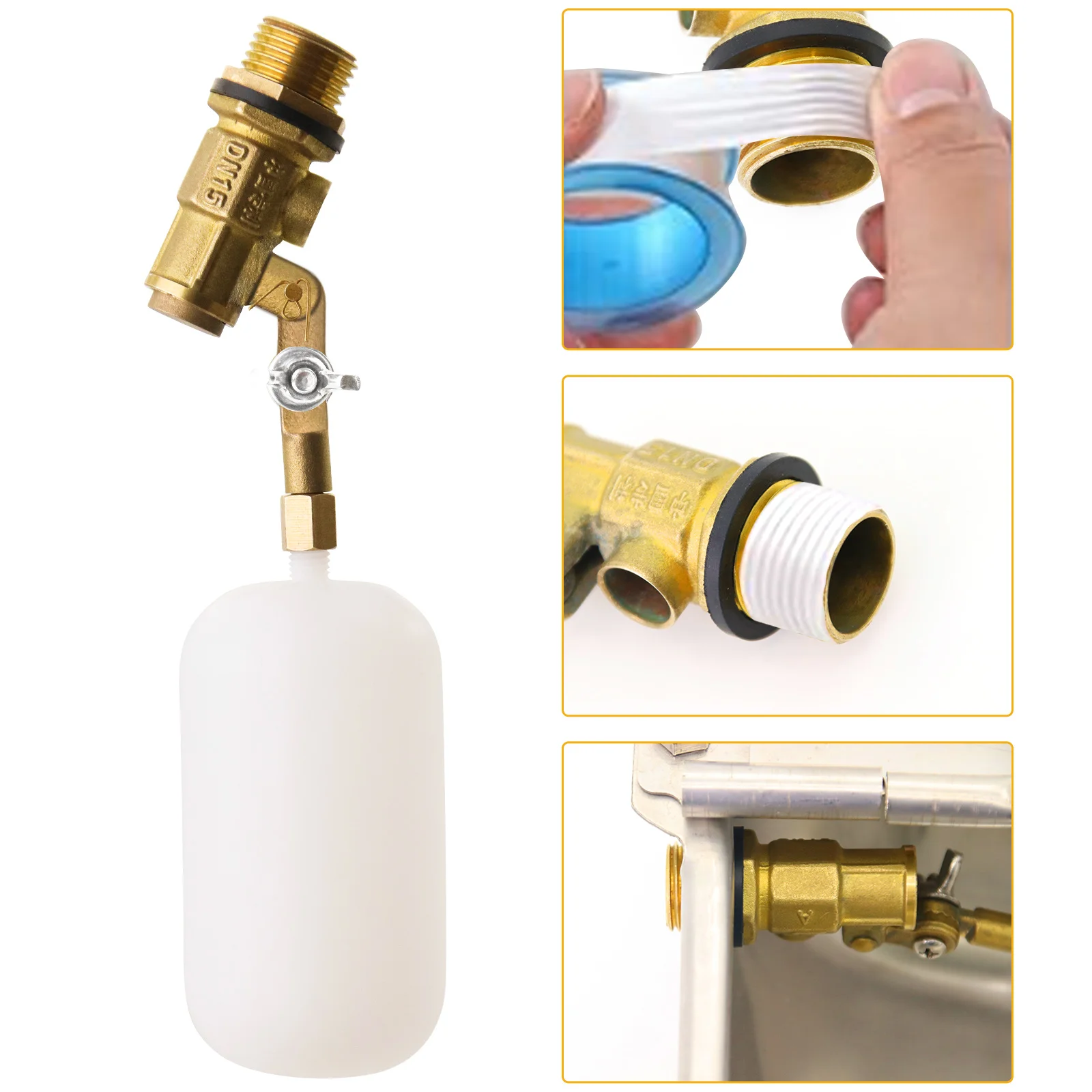 Bola Pelampung Betis Tembaga 1/2 Inci, Katup Pelampung Air untuk Katup Pelampung Kolam, Penutup Otomatis Pengisian Otomatis, untuk Tangki Ternak, Akuarium (1 Buah)