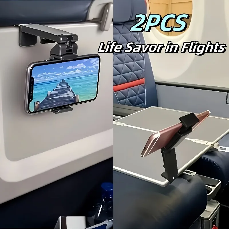 Telefoonhouder voor vliegtuig 360° °   Draagbare opvouwbare duurzame reis Essentiële Mount Spoorweg Treinstoel Stand Ondersteuning Auto Desktop