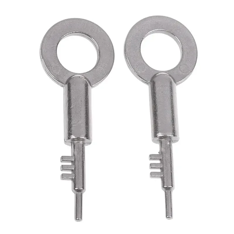 1PC Home Security Replacement Keys Stainless Steel 3-Tooth Lock Key Blank Universal - Bathroom Door Keys