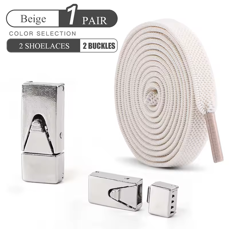 1 Pair No Tie Shoe Laces Press Lock Shoelaces Without Ties Elastic Laces Sneaker Kids Adult Widened Flat Shoelace for Shoes - Image 14