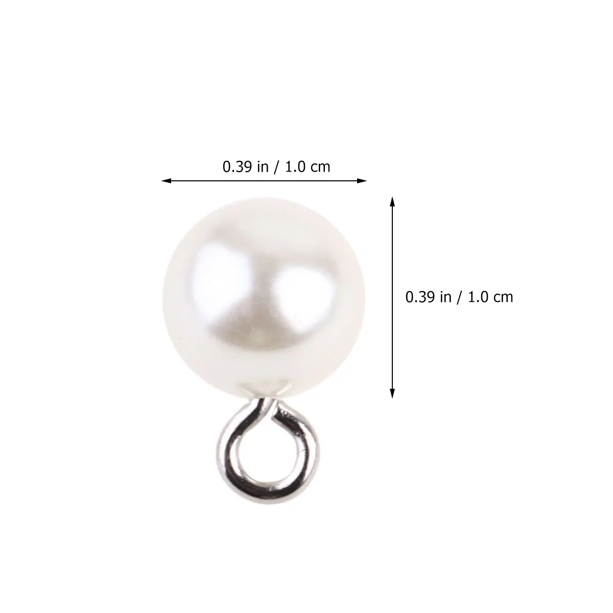 

50pcs Pearl Pendant Simulated Pearl Diy Jewelry Accessory Earring Necklace Pendant Making Hole Design White 1.4X1.4Cm