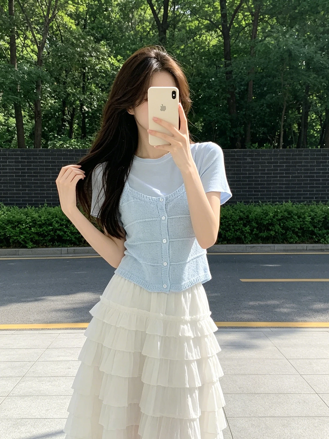 

Summer New Style Women's Knitted Tank Top Short Sleeve Two-Piece Set Layering Vest Age-Defying Cotton Linen Blend T-Shirt