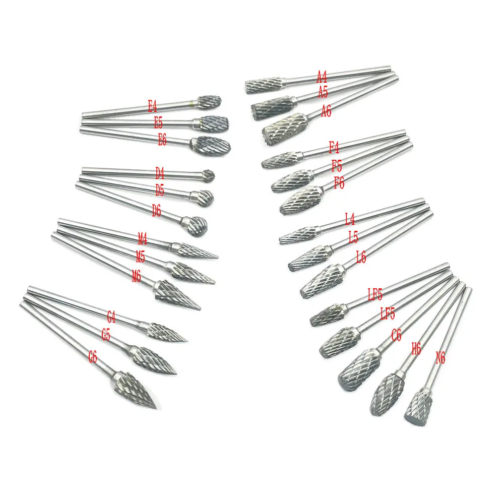 Fresa de carburo de tungsteno de acero con vástago de 2,35mm, herramienta rotativa, doble corte de diamante, herramientas de pulido Dental