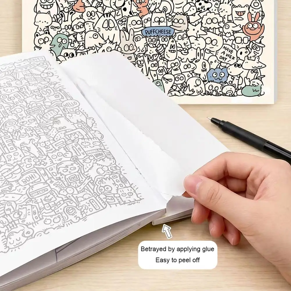 Doodle Coloring Book Relaxing Sketch Trace & Color Activity Book for Stress Relief Decompression Graffiti Book For Adults