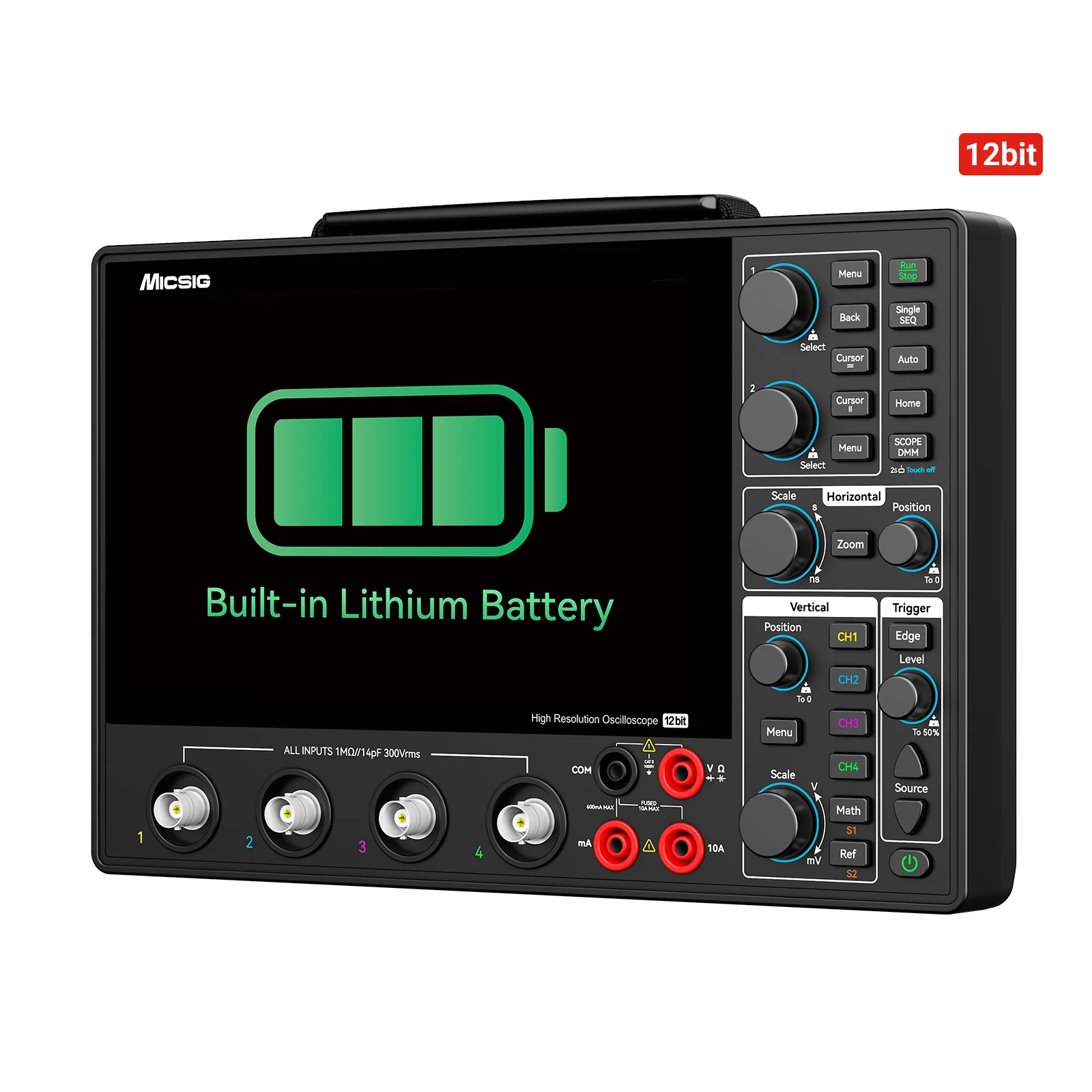 MICSIG High Resolution Automotive Oscilloscope AHO14-200 Series Bandwidth 200MHz  Sampling Rate 1GSa/s  Memory Depth 110Mpts