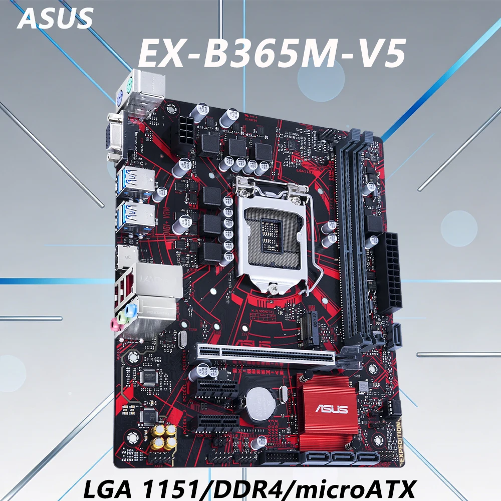 Carte mère ASUS EX-B365M-V5 LGA 1151 pour processeurs de 9e et 8e génération i5-9600K i9-9900K i9-9900 i7-9700T i5-9400 i3-9100T DDR4 micro ATX