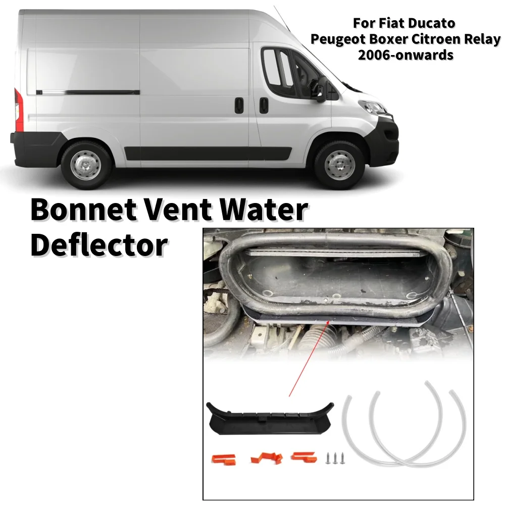 1set Caravan Bonnet Vent Water Deflector Engine Protection Accessories For Fiat Ducato Peugeot Boxer Citroen Relay 2006-Onwards