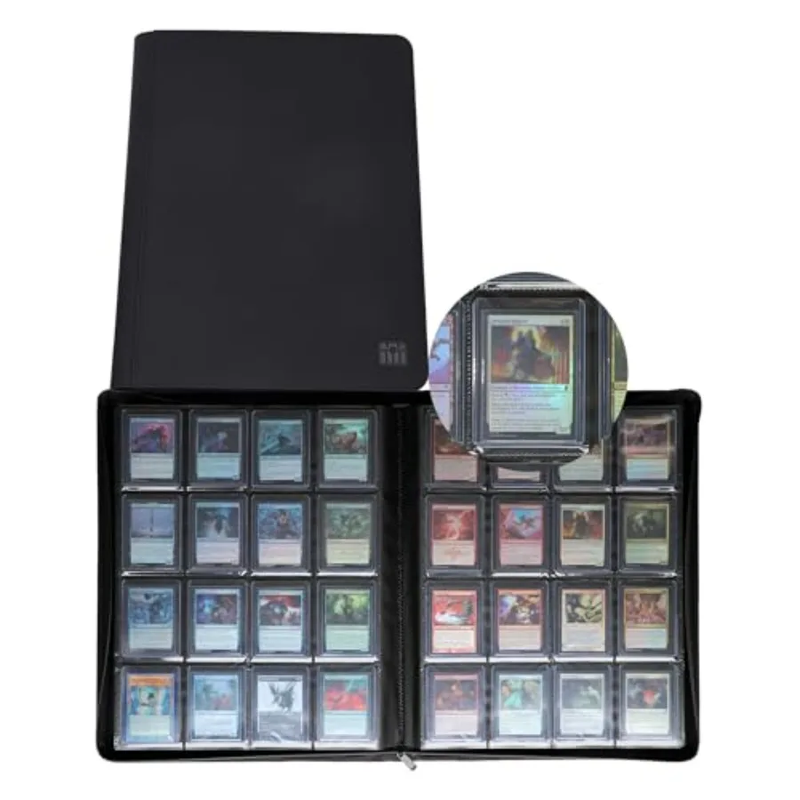 

16 Pocket Top loader Binder Holds 640 Top Loaders Top loader Binder with Sleeves for 3'' x 4'' Top loaders