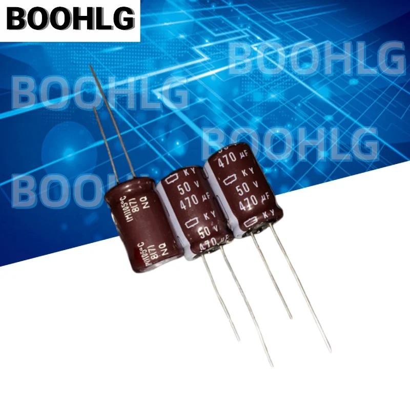 10Pcs 50V 470UF 12.5×20mm KY Series Radial Aluminum Electrolytic Capacitor High Frequency Low ESR