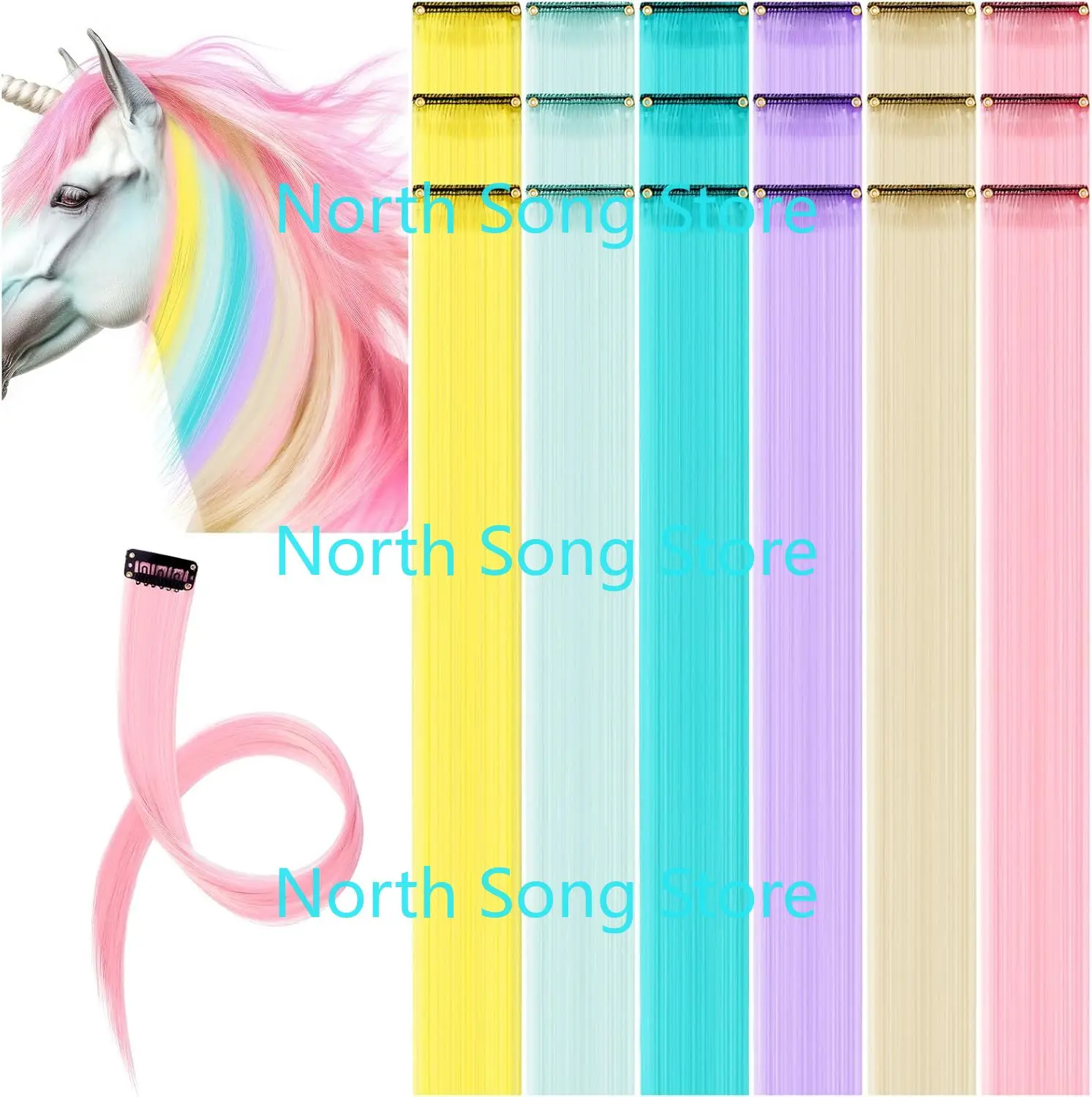 

18 шт., аксессуары для наращивания волос на заколке для грипа и хвоста, конские вещи, мишура для волос пони для настоящих лошадей