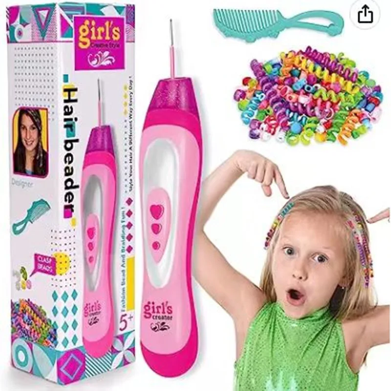 New Toy DIY Beaded Hair Braiding Device Girl Play House Creative Beaded Hair Bracelet Toy Wig Comb Dressing Toy