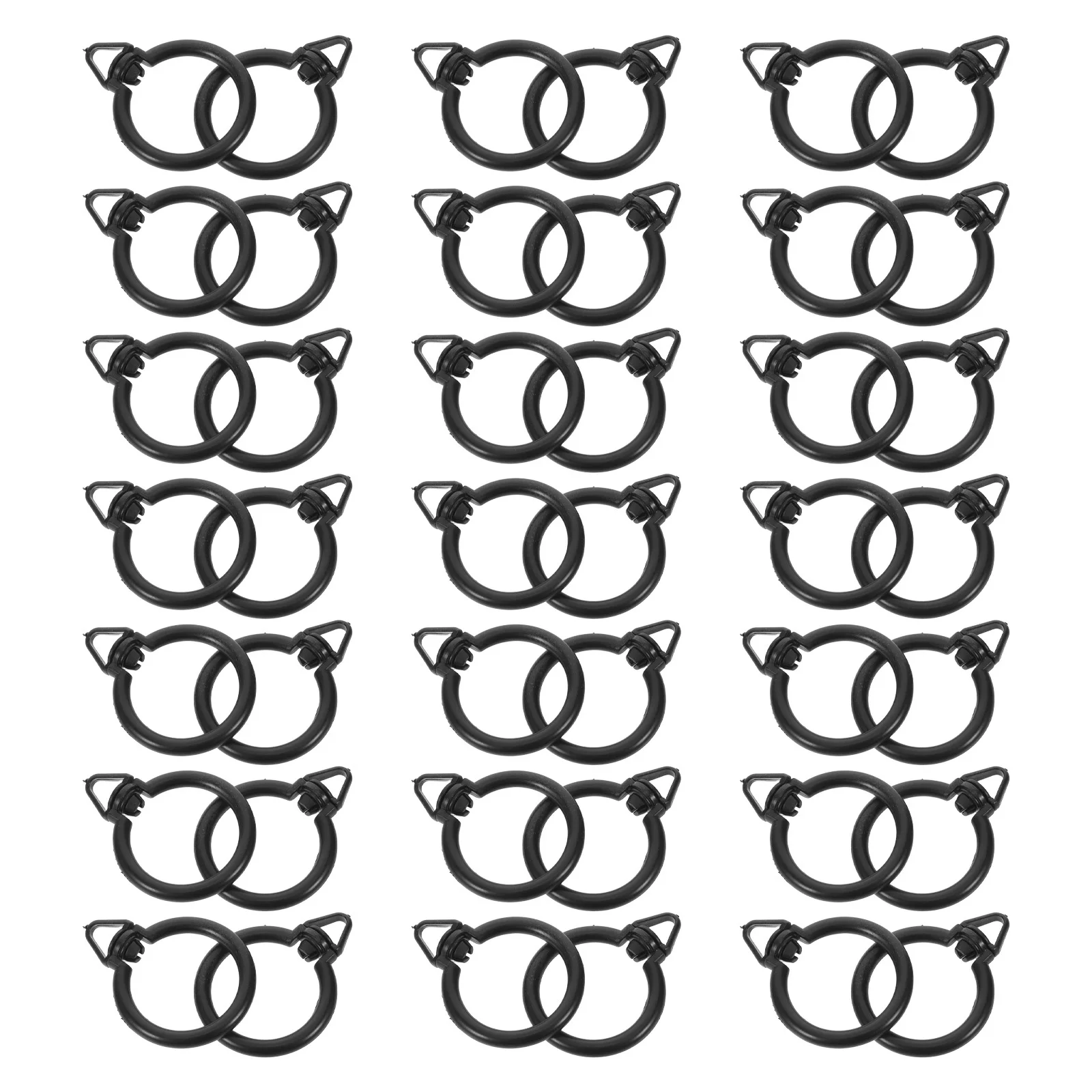 

190pcs Plastic Curtain Rings for Drapes Drapery Eyelet Hooks Matte Black Rod Fasteners Hanging Bracket Pole Accessories