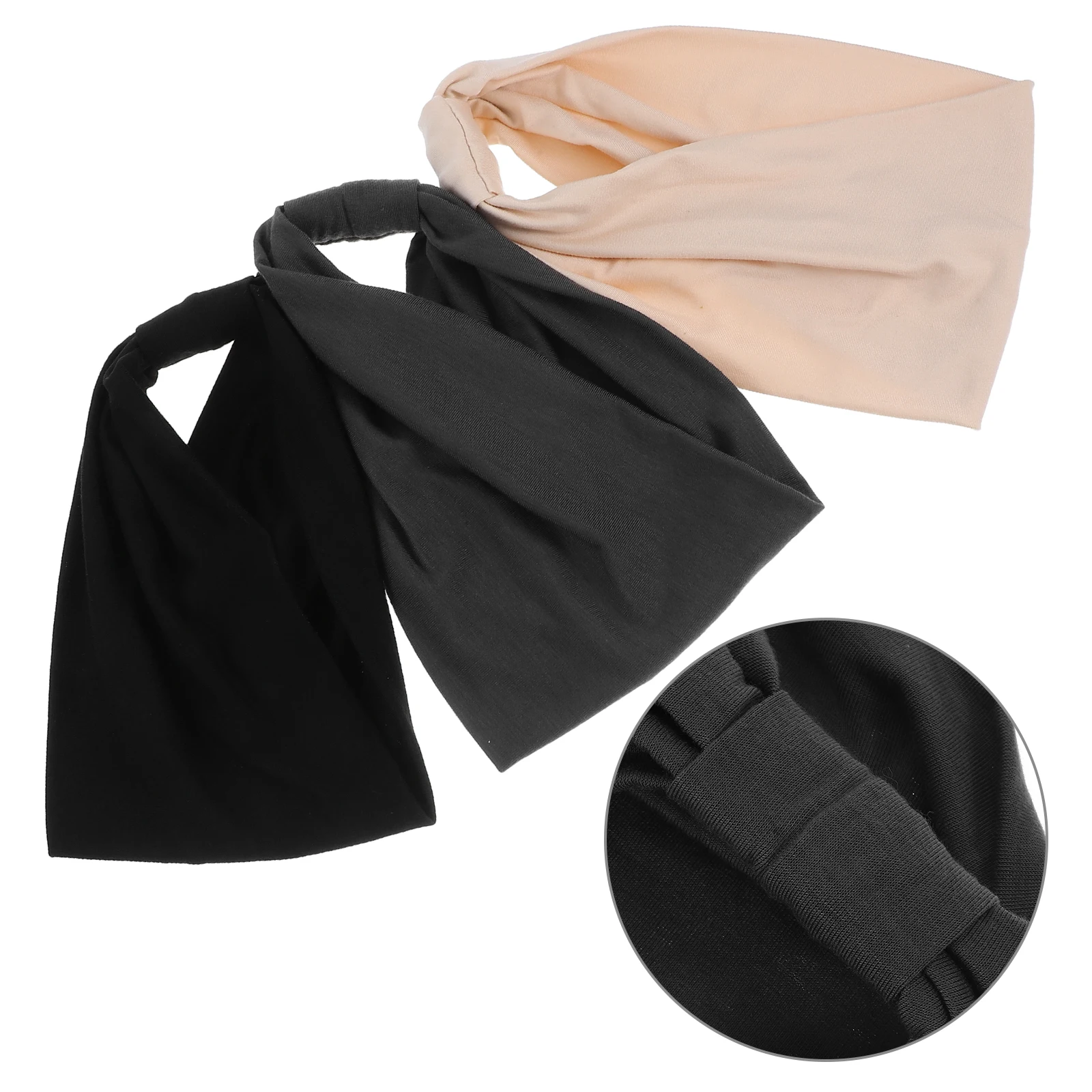 

3 Pcs Headgear Sports Headband Miss Hair Tie Sweat Wicking Bands Polyester Thick