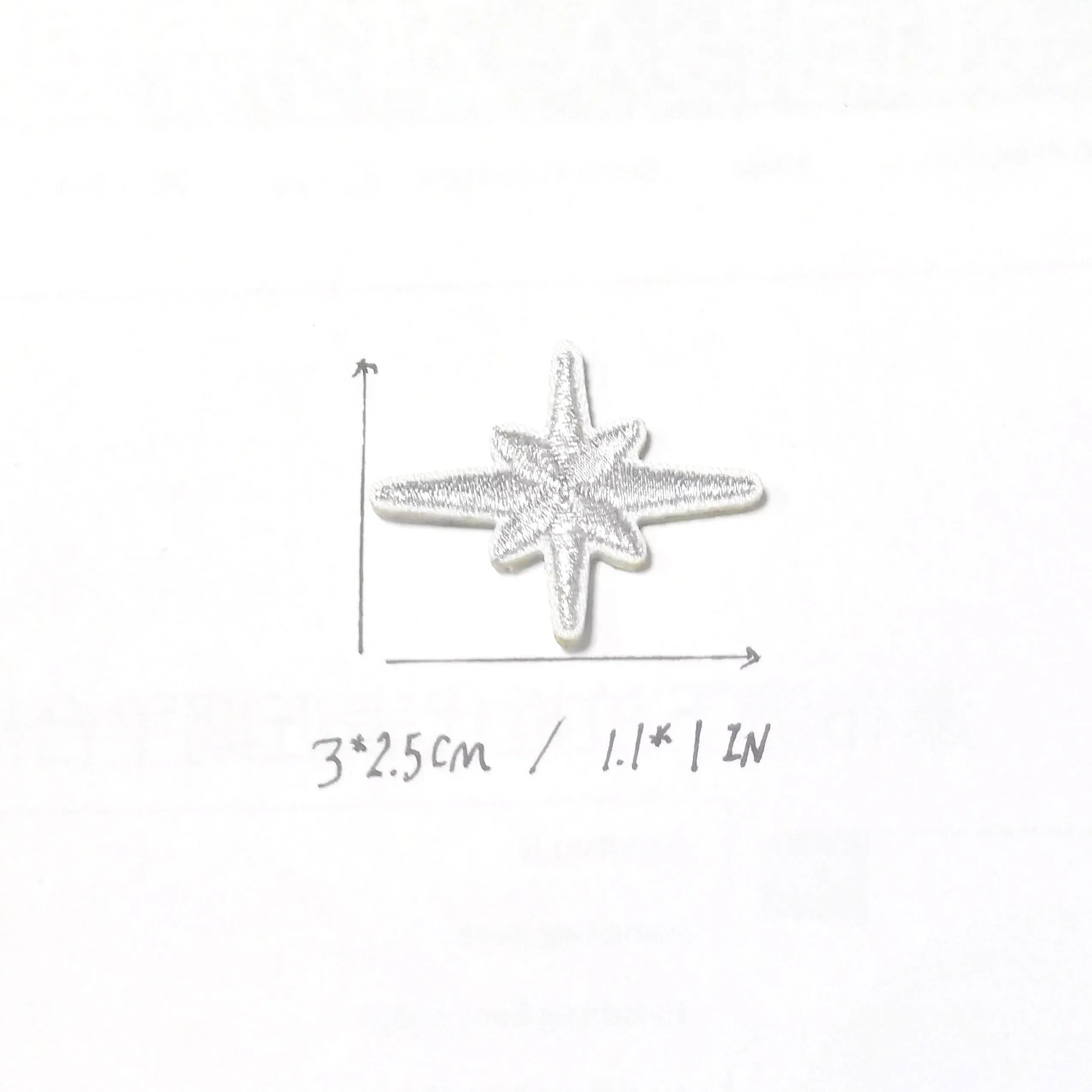 Little Star Embroidery Stick on Patch for Clothes Repair, Fashion DIY Decoration, Self-Adhesive Type, 3*2.5cm, 10 Pcs