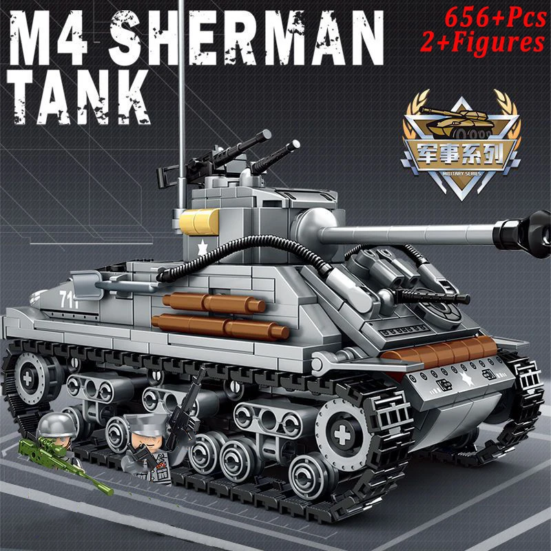 Military Vehicles T-80 Main Battle Tank USSR US Building Blocks World War 2 Army Action Figure Bricks Kit ww2 Model Kids Toys