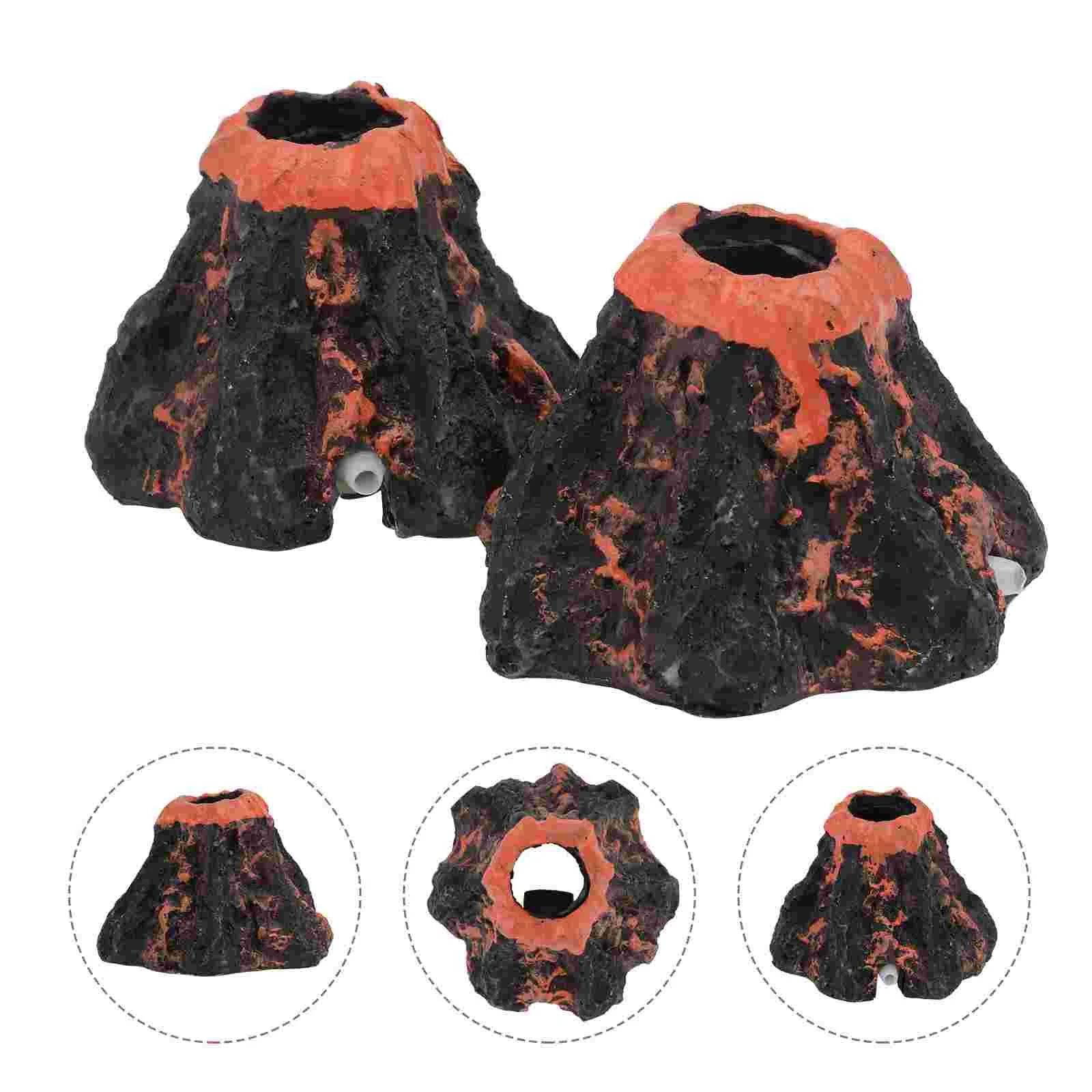 

Air Pump Aquarium Volcano Fish Tank Resin Adornment Underwater Craft Decor