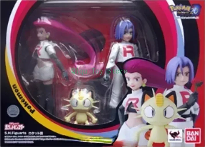بانداي الأصلي البوكيمون S.H.Figuarts SHF الرماد كيتشوم بيكاتشو جيسي جيمس ميوث أنيمي عمل أرقام لعب للأطفال هدية