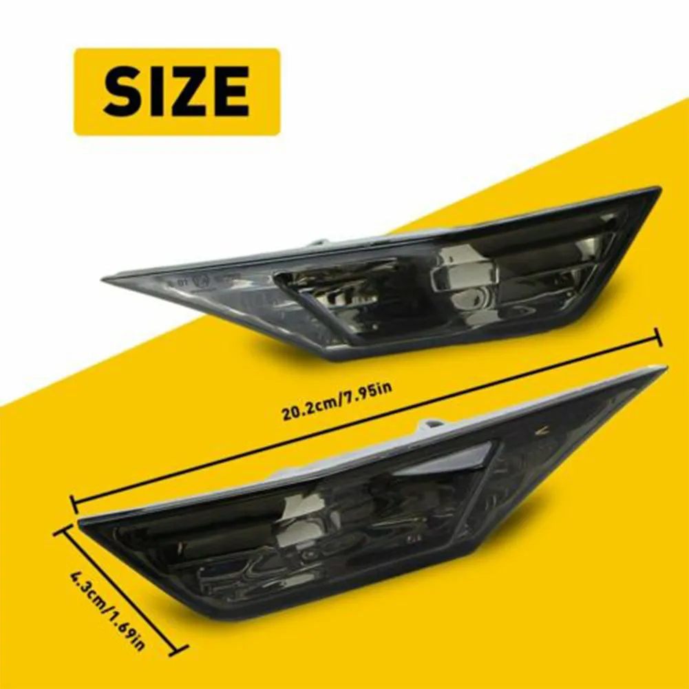 1 Pair Car Turn Signal Light For Honda 16-21 Civic 2016-2021 Waterproof Turn Signal Width Light Modified Black With LED Bulb