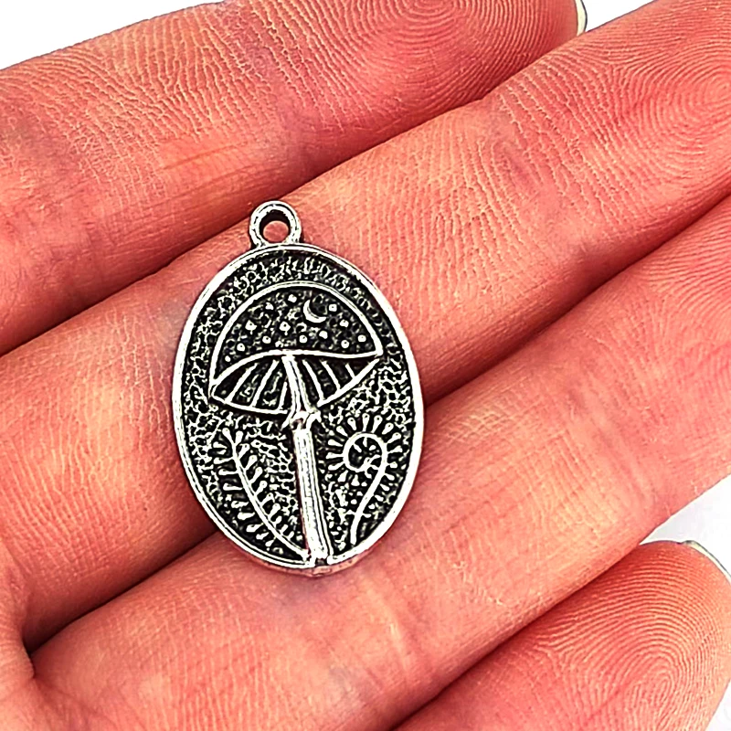 5pcs Cute Ferns Mushroom Star Moon Forest Pendant Charm Mushroom Fantasy Elves Fairy Charms Woodland for DIY Women Accessories