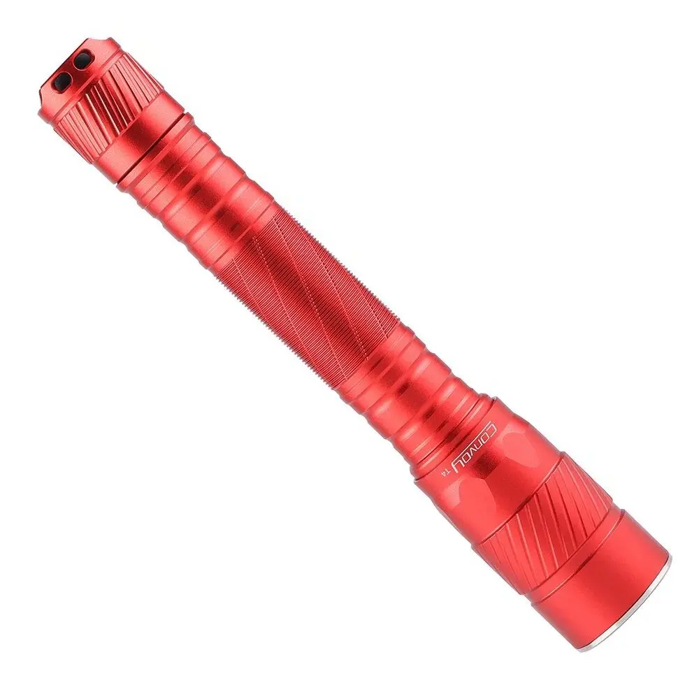 Convoy Red T4 with SST20 Flashlight Need 2*AA 2*14500 Battery 13 Groups Linterna Led Mini Flash Light Fishing Lanterna Latarka