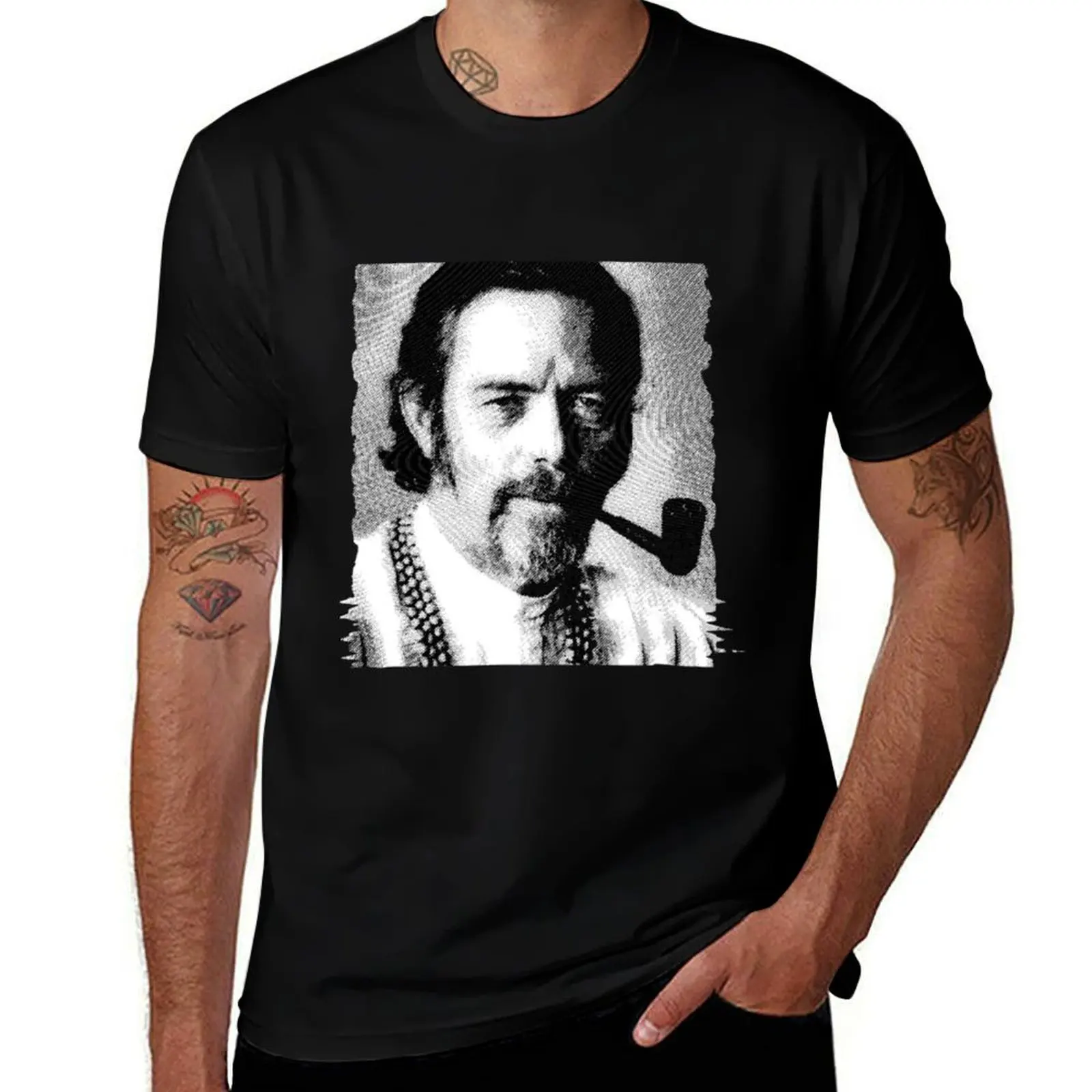 Pipe Lover Alan Watts T- T-Shirt Daily Work Short Sleeve Top