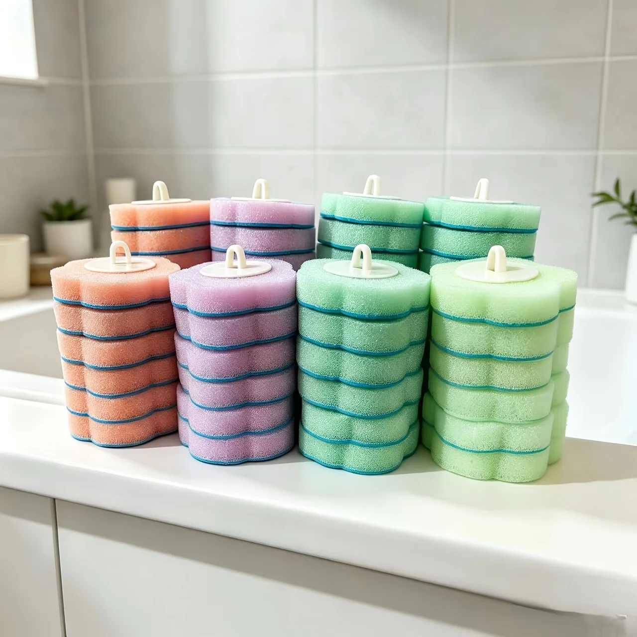 8 Pcs/Pack Disposable Flower‑Shaped Toilet Brush Replacement Heads, Universal Thickened Bathroom Cleaning Tool