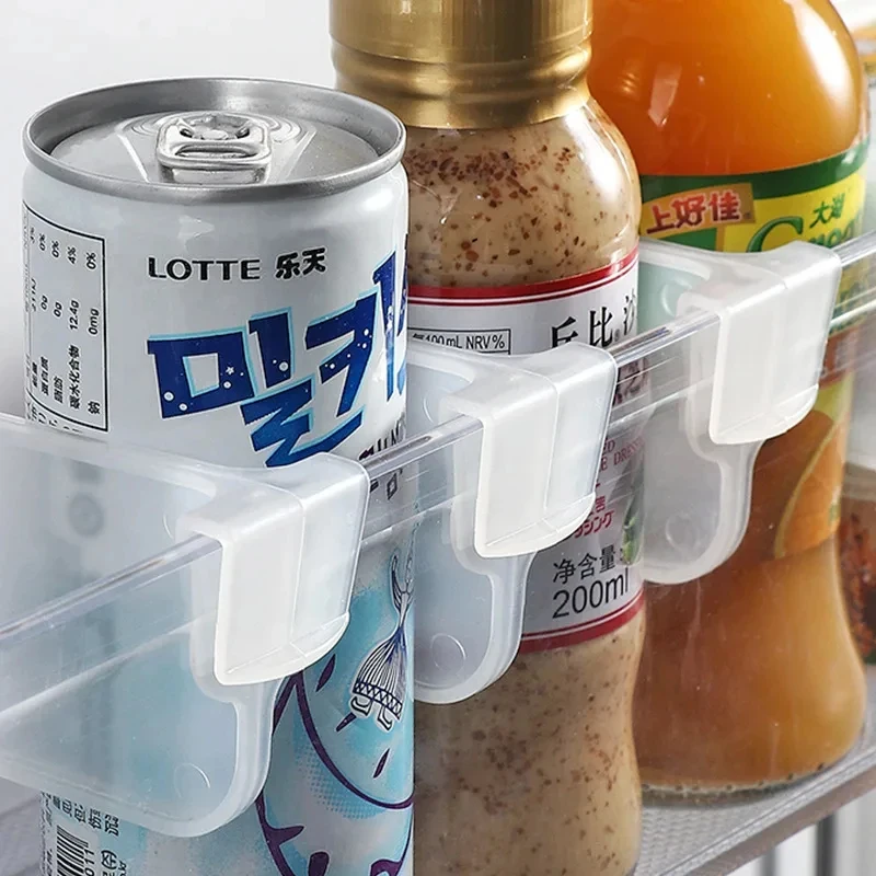 8-48pcs Multifunctional Refrigerator Divider Organizing Adjustable Snap-On Lattice Bracket Clip Organizing Refrigerator Divider