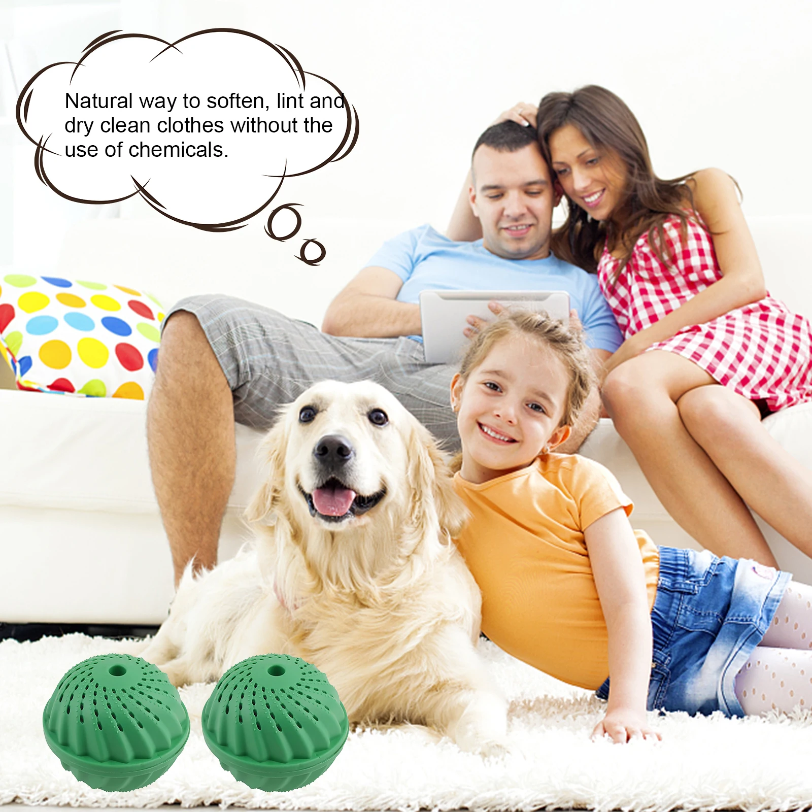 1-5pcs Eco Friendly Laundry Balls Natural Washing Machine Balls Reusable Laundry Detergent Alternative for Washing Machine Green
