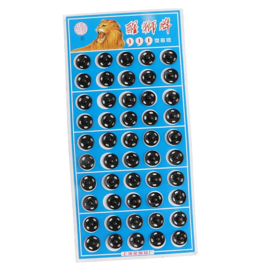 50 Pairs Metal Fastener Buttons for Sewing, Button, DIY Crafts