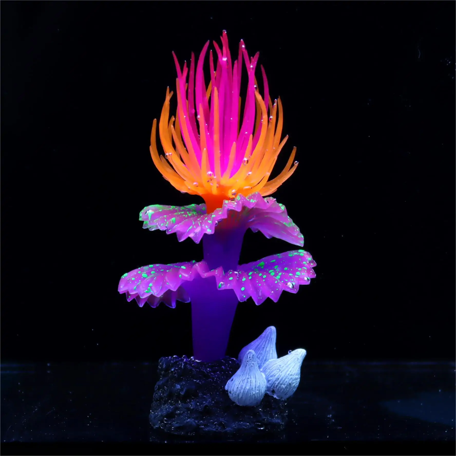 1 pezzo, ornamento fluorescente di corallo di verme di mare, decorazione luminosa dell'acquario, design festivo dell'albero di Natale subacqueo per calza st